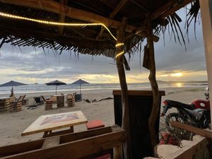 Dinner with a view 🌅  at Don Sanduchito in Puerto Villamil