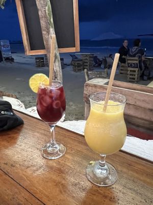 Naranjilla juice and Tinto verano    at Don Sanduchito in Puerto Villamil