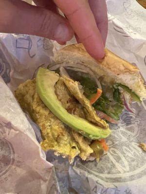 The sandwich. With veggies, soya steak and avocado 🥑👌🏻  at Don Sanduchito in Puerto Villamil