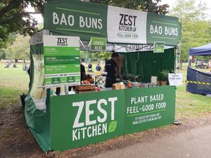 Market stall at Zest Kitchen in London