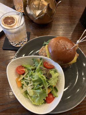 vegan burger + lillet peach   at Twenty Two in Dresden