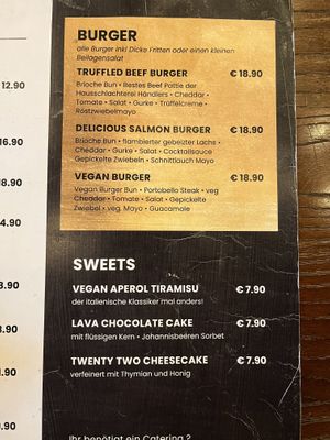 vegan choices beside salads  at Twenty Two in Dresden