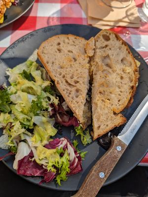 Roast Vegetable & Hummus Sanwich at Soup N Tap in Eastbourne