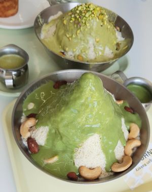 Matcha Bingsu at Pan Honesta 빵어니스타 - Itaewon in Seoul