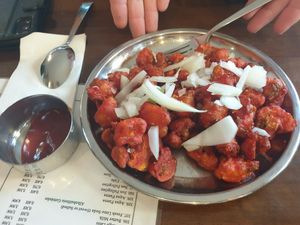 Gobi 65 (surprisingly not spicy) at Saravanaa Bhavan in Munich