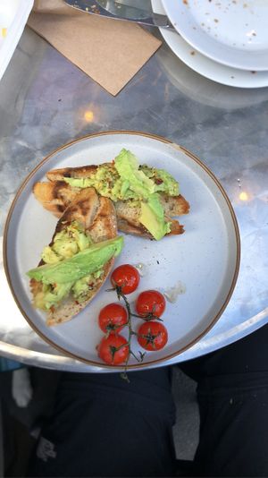 avocado toast with tomatoes, chilli and maple syrup  at Cafe Sixtyfour in Stirling