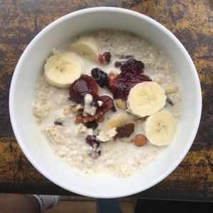 Porridge with all the toppings  at Cafe Sixtyfour in Stirling