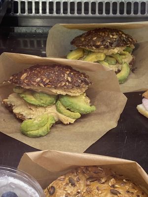 Hummus and avocado sandwich  at Lagkagehuset in Koege