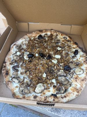 Vegan white cremini pizza  at Motorino in New York City