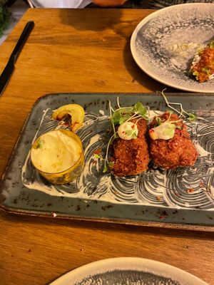 Fried avocado at Meet Vegano in Malaga