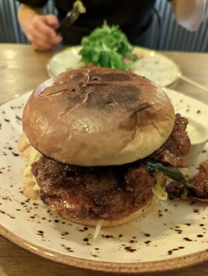 Oyster mushroom burger at Meet Vegano in Malaga