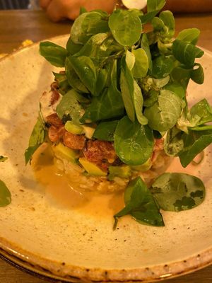 Tomatoes 'tuna' tartar at Meet Vegano in Malaga