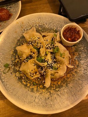 Edamame dumpings at Meet Vegano in Malaga