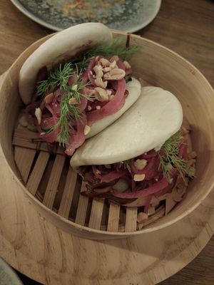 Bao buns at Meet Vegano in Malaga