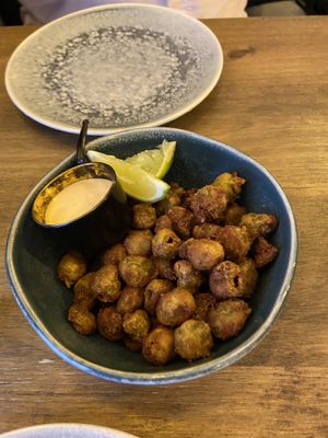 Fried olives 🫒  at Meet Vegano in Malaga