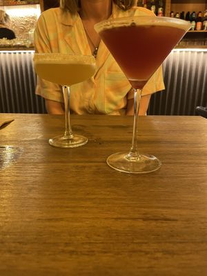 Elderflower cosmo and passionfruit martini   at Meet Vegano in Malaga