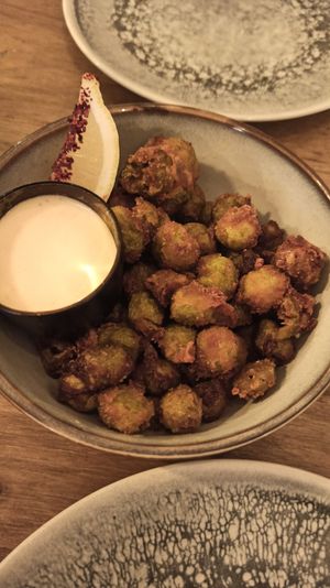 Fried olives at Meet Vegano in Malaga