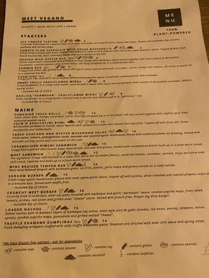 Menu  at Meet Vegano in Malaga