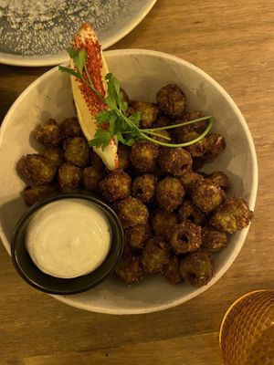 Fried olives and garlic Mayo  #Veganuary at Meet Vegano in Malaga