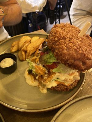 Crunchy burger  at Meet Vegano in Malaga