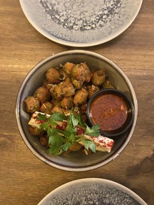 Fried olives  at Meet Vegano in Malaga