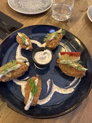 Avocado dippers with garlic mayo  at Meet Vegano in Malaga