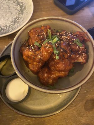 Gochujang cauliflower with wasabi lime mayo  at Meet Vegano in Malaga