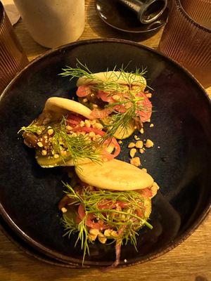 Oyster mushroom tacos  at Meet Vegano in Malaga