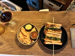 Meet Sandwich! Fries…oh so perfect fries and an excellent sized portion!!  at Meet Vegano in Malaga