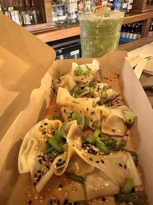 The truffle dumplings, delicious   at Meet Vegano in Malaga