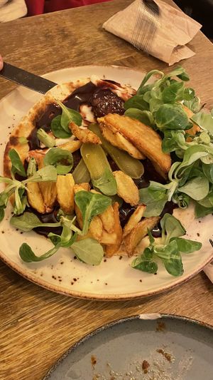 Tempeh Bab, tipo carrillada al vino tinto   at Meet Vegano in Malaga