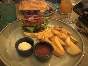 Roquefort "cheese" burgerr  at Meet Vegano in Malaga