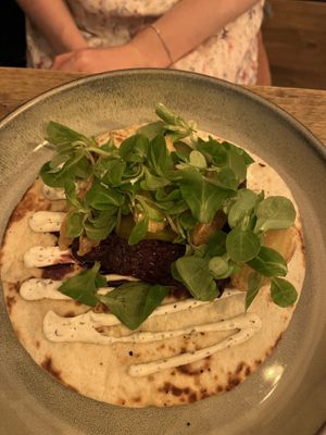 Tempeh bab fake steak  at Meet Vegano in Malaga