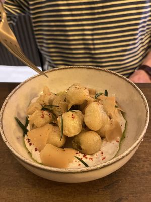 Crispy rosemary olives starter #Veganuary at Meet Vegano in Malaga