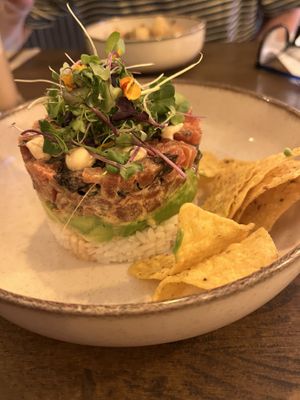Sea tomato tartare starter #Veganuary at Meet Vegano in Malaga
