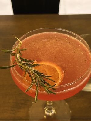 Smoked Rosemary Negroni sour  at Meet Vegano in Malaga