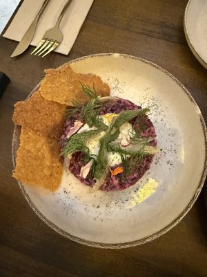 Rote-Beete -Tartar  at Meet Vegano in Malaga