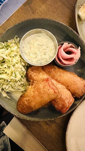 Beer Battered Palm “Lobster” Roll  at Meet Vegano in Malaga