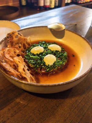 Tartar de sandía  at Meet Vegano in Malaga