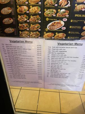 Vegetarian menu  at Pho Viet T&T  in Prague