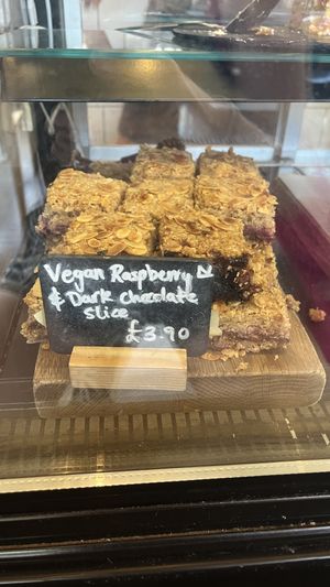 Raspberry dark chocolate slice  at The Bristol Loaf - Bedminster in Bristol
