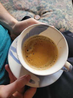 café con leche de almendras at El Jardín de Jardín in Jardin