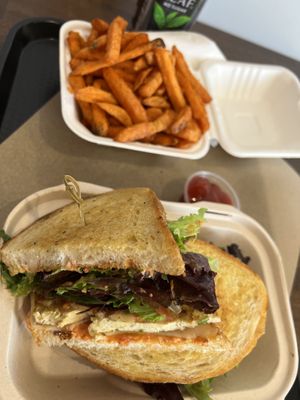 Herbed tofu sandwich  at The Gray Zebra in Los Angeles