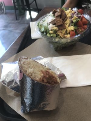 Burrito and salad    at The Gray Zebra in Los Angeles