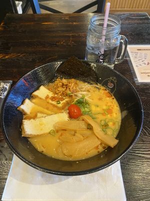 spicy creamy vegan ramen  at Oozu in Champaign