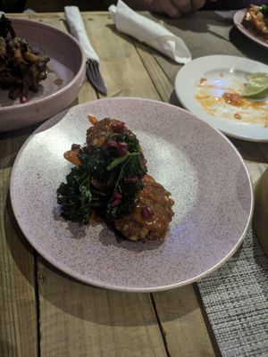 Lentil fritters at Ayubowan in Glossop