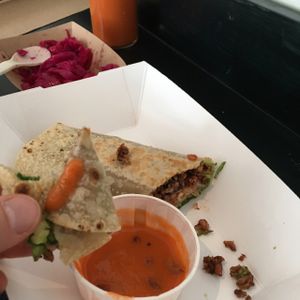 Viet Wrap, house made kimchi and house made hot sauce  at Superfood Bar in New Orleans