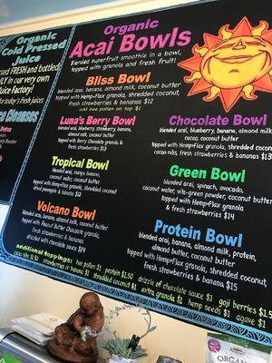 Menu at Blissed Out in Vineyard Haven