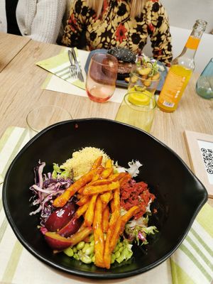 A different vegan bowl - red cabbage! So good ! at MYND Adeje in Tenerife