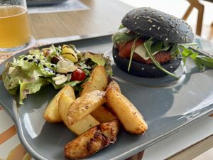 Vegan burger   at MYND Adeje in Tenerife